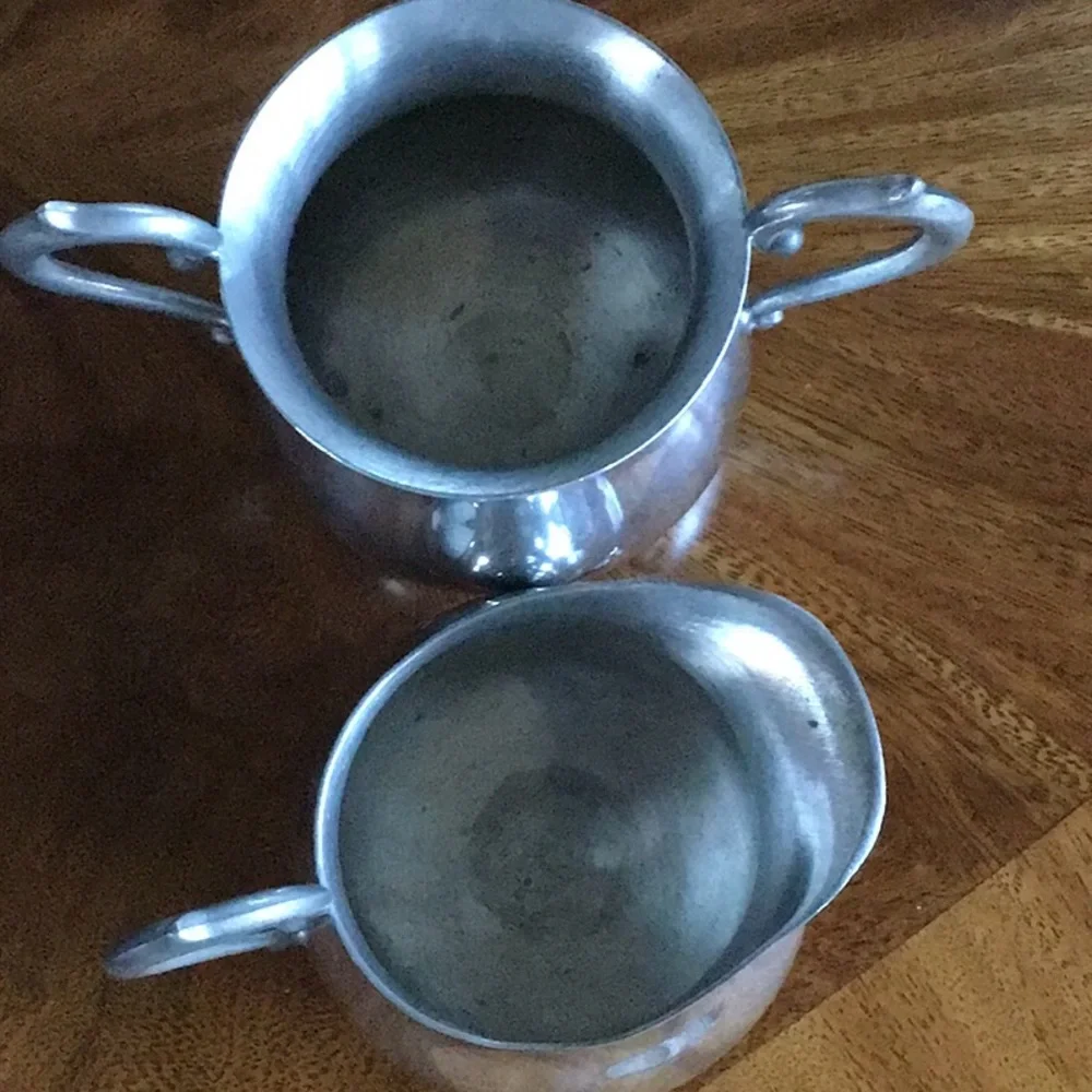 Vintage Raimond Footed Sugar and Creamer Set English Pewter Classic